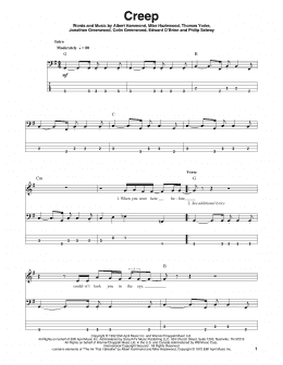 page one of Creep (Bass Guitar Tab)