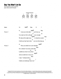 page one of Say You Won't Let Go (Guitar Chords/Lyrics)