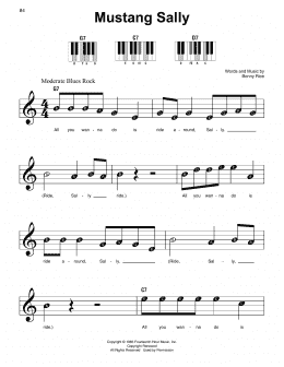 page one of Mustang Sally (Super Easy Piano)