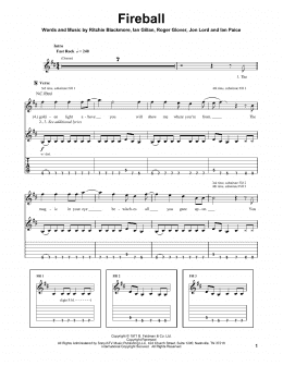 page one of Fireball (Guitar Tab (Single Guitar))