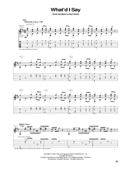 page one of What'd I Say (Guitar Tab)