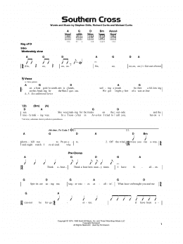 page one of Southern Cross (Really Easy Guitar)