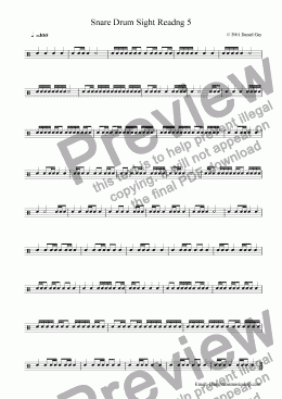 page one of Snare Drum Sight Readng 5