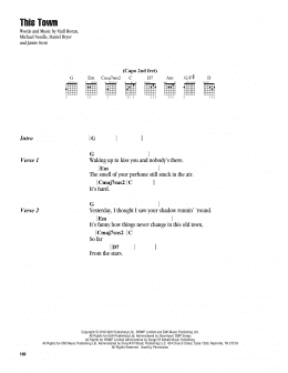 page one of This Town (Guitar Chords/Lyrics)