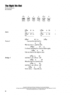 page one of The Night We Met (feat. Phoebe Bridgers) (from 13 Reasons Why) (Guitar Chords/Lyrics)