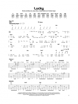 page one of Lucky (Really Easy Guitar)