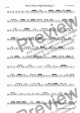 page one of Snare Drum Sight  Reading 7