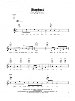 page one of Stardust (Ukulele)