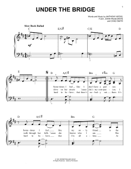 page one of Under The Bridge (Easy Piano)