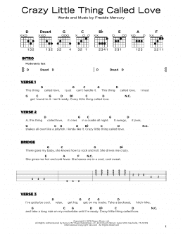 page one of Crazy Little Thing Called Love (Really Easy Guitar)