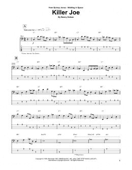 page one of Killer Joe (Bass Guitar Tab)