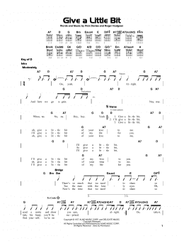 page one of Give A Little Bit (Really Easy Guitar)