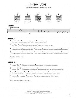 page one of Hey Joe (Really Easy Guitar)