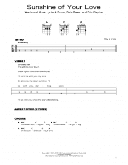 page one of Sunshine Of Your Love (Really Easy Guitar)