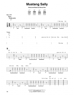 page one of Mustang Sally (Guitar Cheat Sheet)