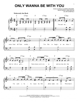 page one of Only Wanna Be With You (Easy Piano)