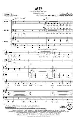 page one of ME! (arr. Audrey Snyder) (3-Part Mixed Choir)