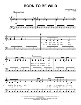 page one of Born To Be Wild (Easy Piano)