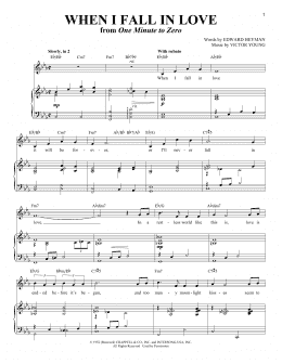 page one of When I Fall In Love (Piano & Vocal)