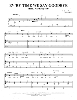 page one of Ev'ry Time We Say Goodbye (Piano & Vocal)