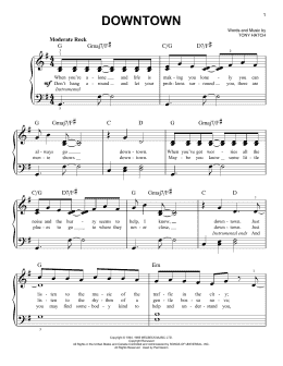 page one of Downtown (Easy Piano)