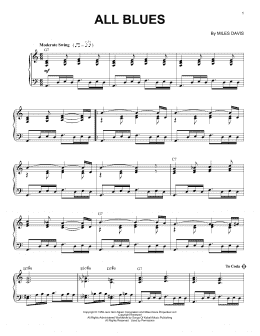 page one of All Blues (Piano Solo)