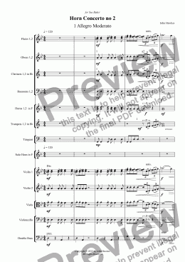 page one of Horn Concerto no 2