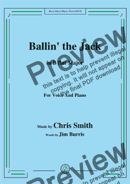 page one of Chris Smith-Ballin' the Jack,in B flat Major,for Voice and Piano