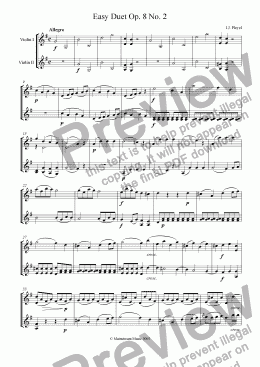 page one of Easy Duet Op. 8 No. 2 - Violin