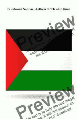 page one of Palestinian National Anthem (My Redemption - Fedayeen Warrior - “فدائي”)  for Flexible/Concer/Wind/Miitary Band