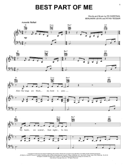 page one of Best Part of Me (feat. YEBBA) (Piano, Vocal & Guitar Chords (Right-Hand Melody))