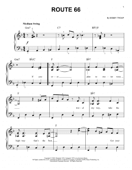 page one of Route 66 (Easy Piano)