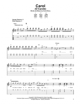 page one of Carol (O Carole) (Easy Guitar Tab)