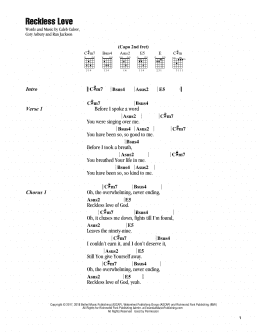 page one of Reckless Love (Guitar Chords/Lyrics)