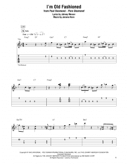 page one of I'm Old Fashioned (Electric Guitar Transcription)