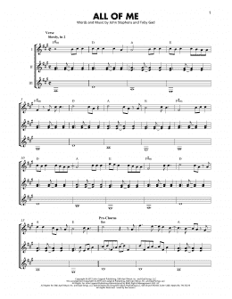 page one of All Of Me (Guitar Ensemble)