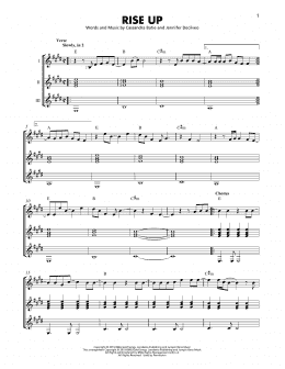 page one of Rise Up (Guitar Ensemble)