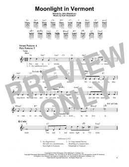 page one of Moonlight In Vermont (Easy Guitar)