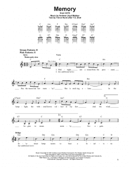 page one of Memory (from Cats) (Easy Guitar)