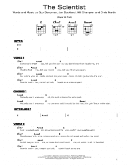 page one of The Scientist (Really Easy Guitar)