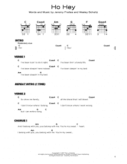 page one of Ho Hey (Really Easy Guitar)