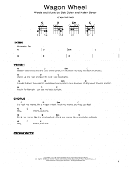 page one of Wagon Wheel (Really Easy Guitar)