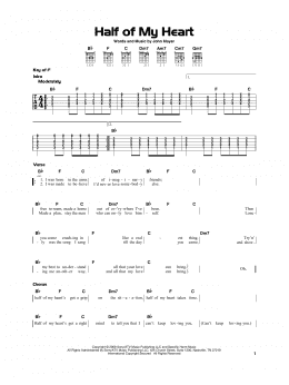 page one of Half Of My Heart (feat. Taylor Swift) (Really Easy Guitar)