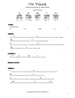 page one of I'm Yours (Really Easy Guitar)