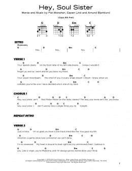 page one of Hey, Soul Sister (Really Easy Guitar)