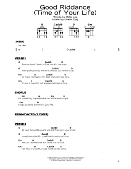 page one of Good Riddance (Time Of Your Life) (Really Easy Guitar)