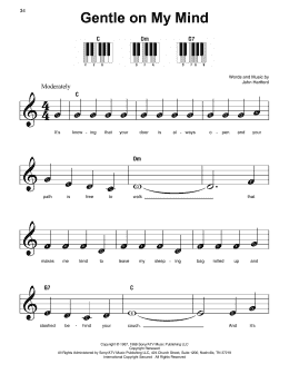 page one of Gentle On My Mind (Super Easy Piano)