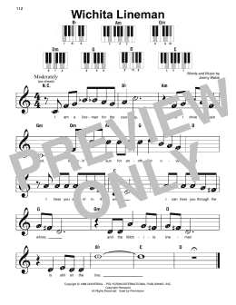 page one of Wichita Lineman (Super Easy Piano)