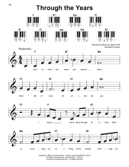 page one of Through The Years (Super Easy Piano)