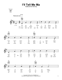 page one of I'll Tell Me Ma (Ukulele)